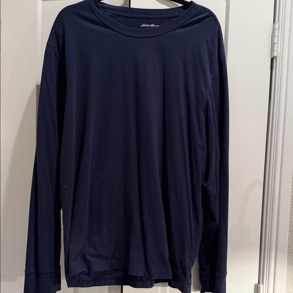Eddie Bauer Men's Navy Long Sleeve Shirt